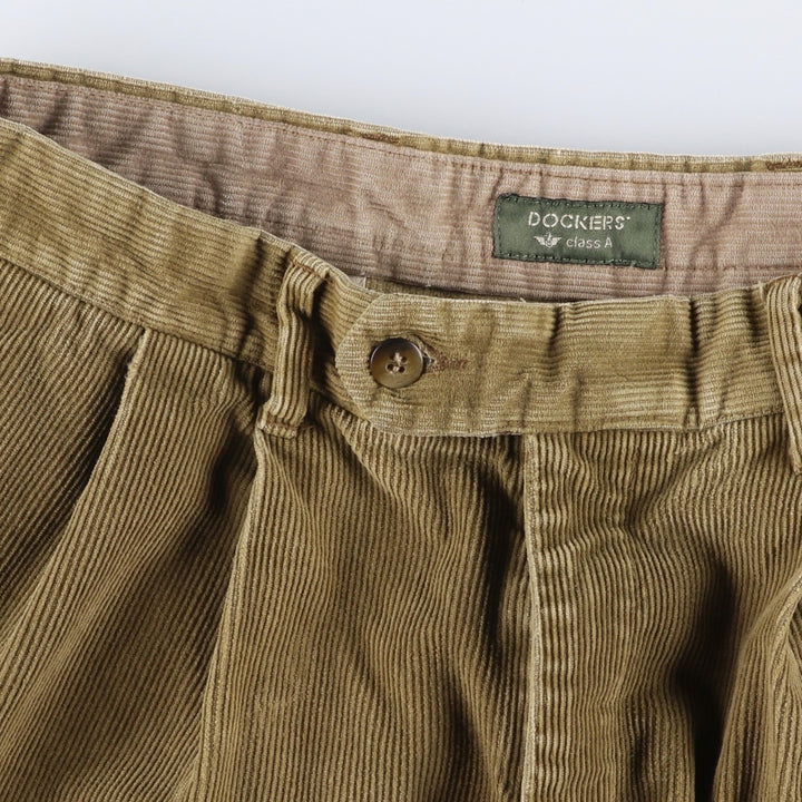 Dockers Class A Two-Pleated Corduroy Pants, Men's, Size W33 cotton Khaki type beige Vintage Second Hand