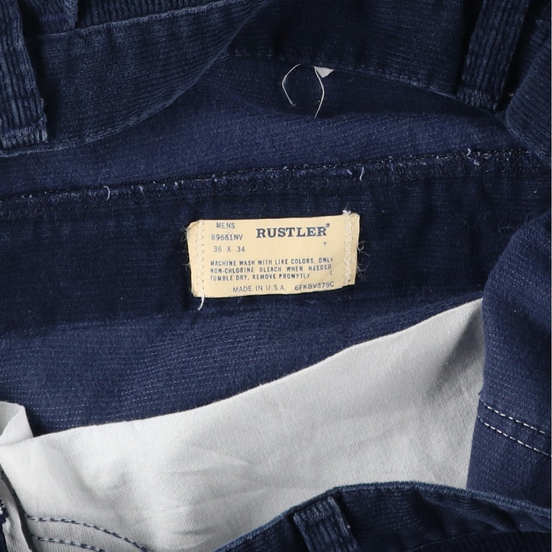 Vintage 80s-90'S Rustler corduroy pants, made in the USA, men's size 36. unclear navy blue type Vintage Second Hand