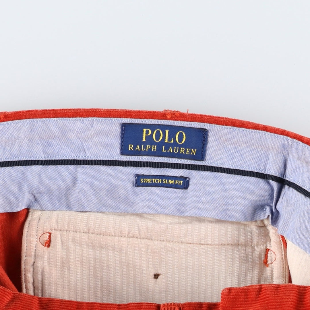 Ralph Lauren POLO RALPH LAUREN STRETCH SLIM FIT Corduroy Pants Men's Size 36 cotton red type Vintage Second Hand
