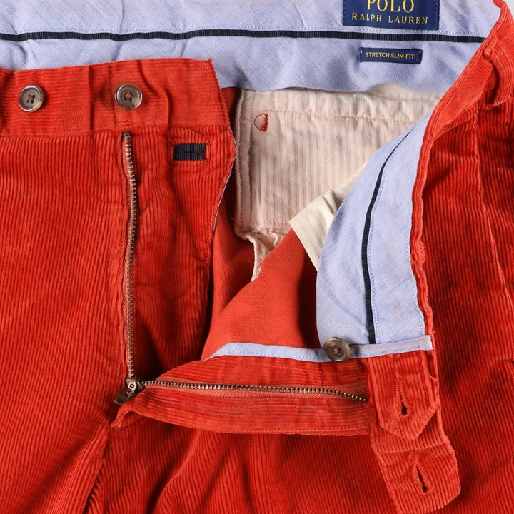 Ralph Lauren POLO RALPH LAUREN STRETCH SLIM FIT Corduroy Pants Men's Size 36 cotton red type Vintage Second Hand