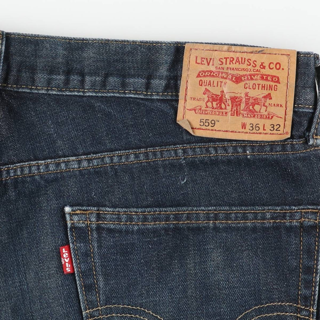 Levi's 559 Relaxed Straight Wide-leg Denim Pants, Men's, Size 37 cotton navy blue type Vintage Second Hand