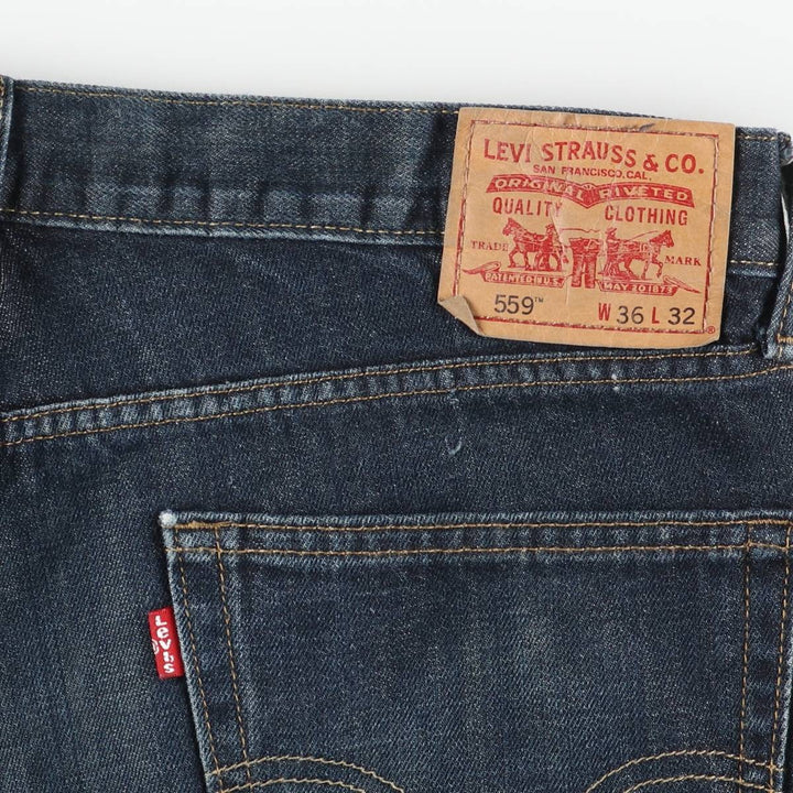 Levi's 559 Relaxed Straight Wide-leg Denim Pants, Men's, Size 37 cotton navy blue type Vintage Second Hand