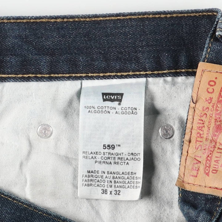 Levi's 559 Relaxed Straight Wide-leg Denim Pants, Men's, Size 37 cotton navy blue type Vintage Second Hand