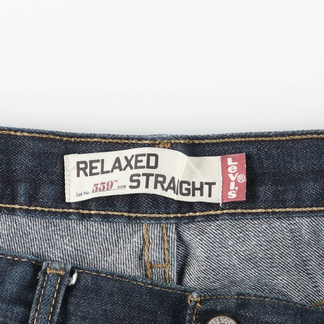 Levi's 559 Relaxed Straight Wide-leg Denim Pants, Men's, Size 37 cotton navy blue type Vintage Second Hand