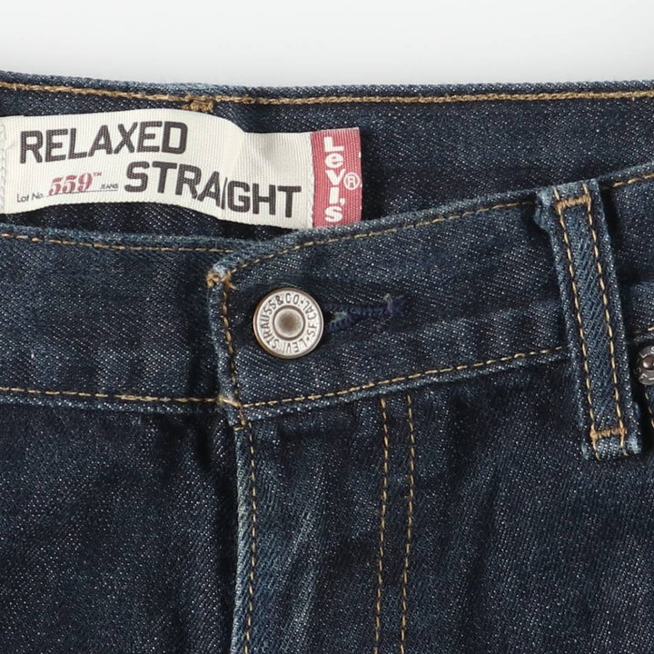Levi's 559 Relaxed Straight Wide-leg Denim Pants, Men's, Size 37 cotton navy blue type Vintage Second Hand
