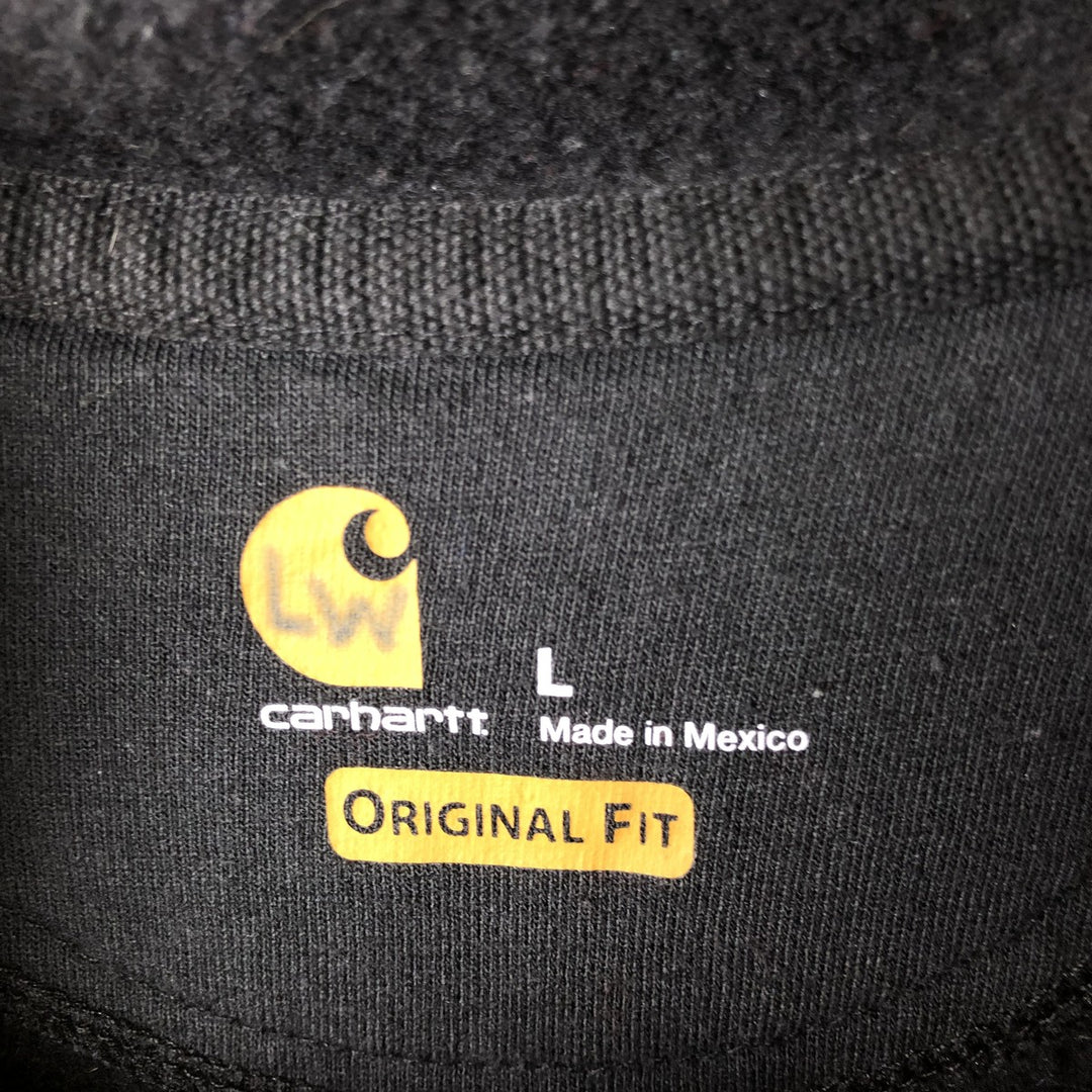 Carhartt Sweat Full Zip Hoodie Men's L size cotton black type Vintage Second Hand