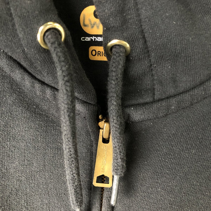 Carhartt Sweat Full Zip Hoodie Men's L size cotton black type Vintage Second Hand