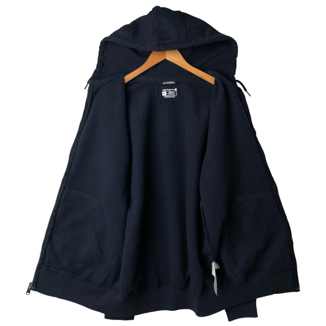 Carhartt Loose Fit Sweat Full Zip Hoodie, Men's L size cotton navy blue type Vintage Second Hand