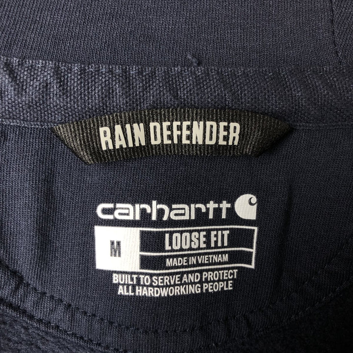 Carhartt Loose Fit Sweat Full Zip Hoodie, Men's L size cotton navy blue type Vintage Second Hand