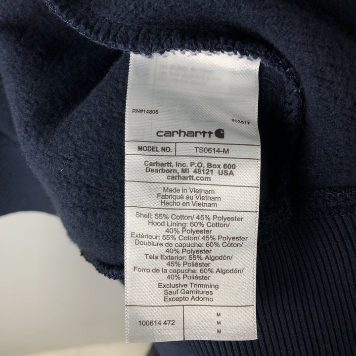 Carhartt Loose Fit Sweat Full Zip Hoodie, Men's L size cotton navy blue type Vintage Second Hand