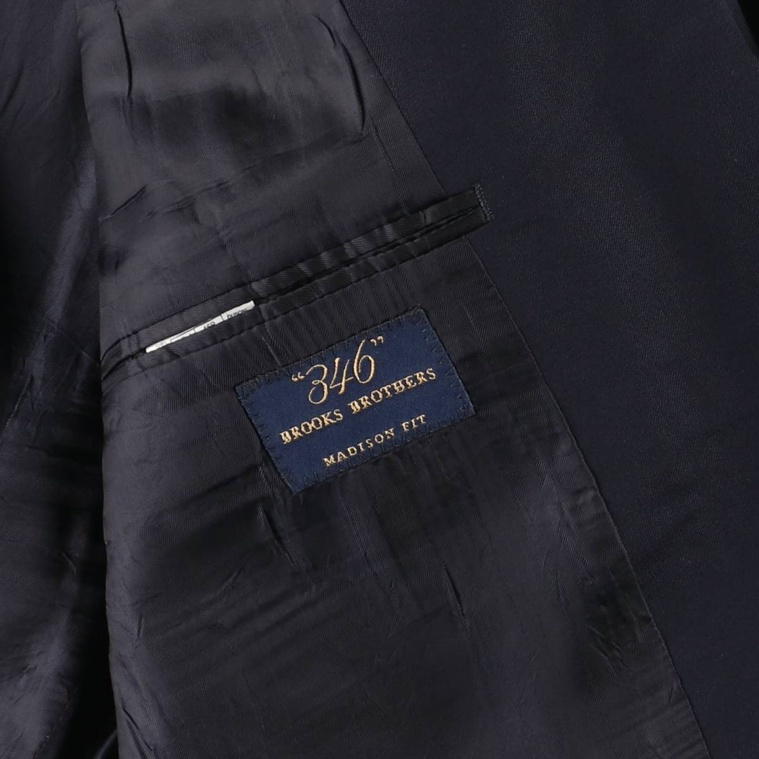 Brooks Brothers 346 Navy Blazer Tailored Jacket, Men's Size XL (approx.) wool navy blue type Vintage Second Hand