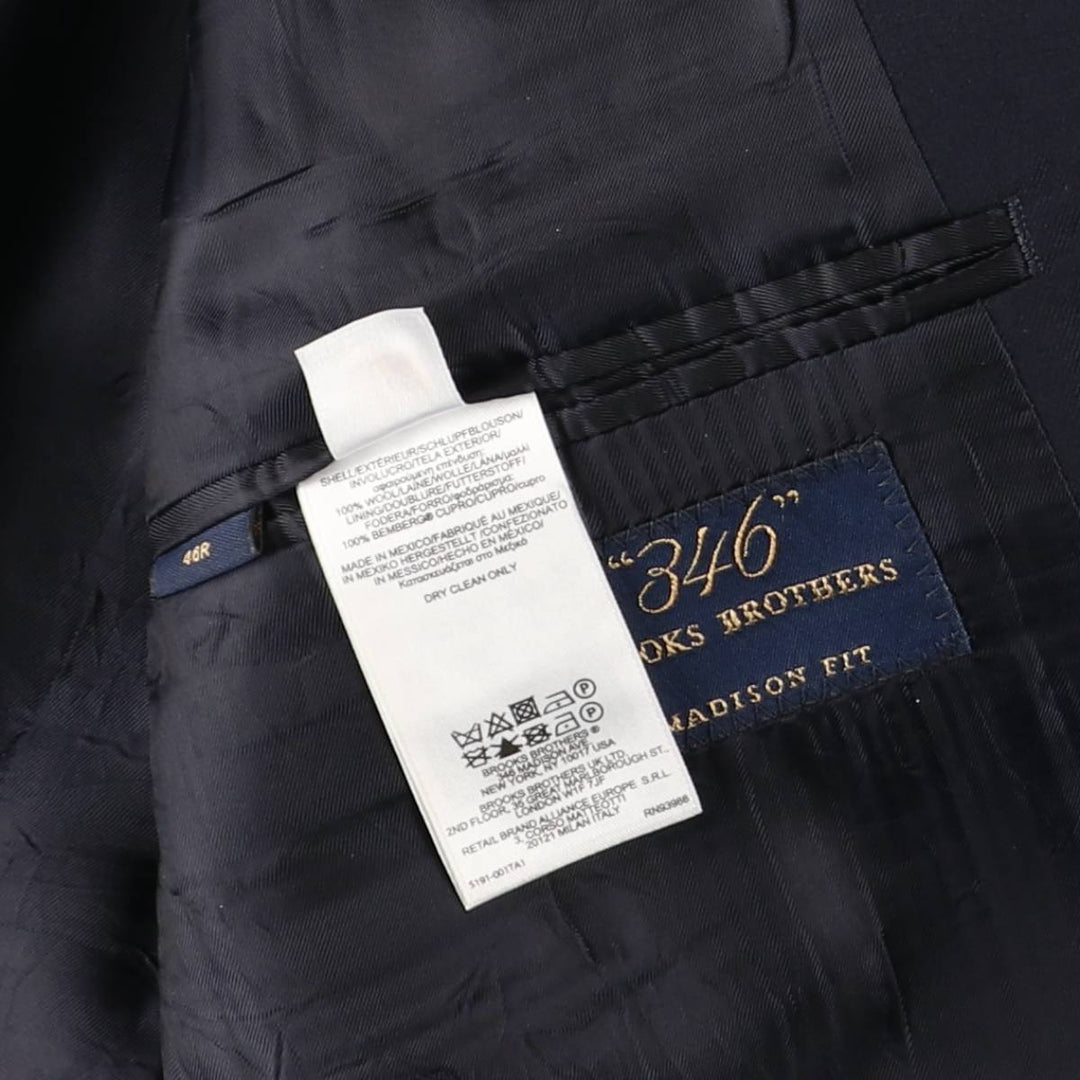 Brooks Brothers 346 Navy Blazer Tailored Jacket, Men's Size XL (approx.) wool navy blue type Vintage Second Hand