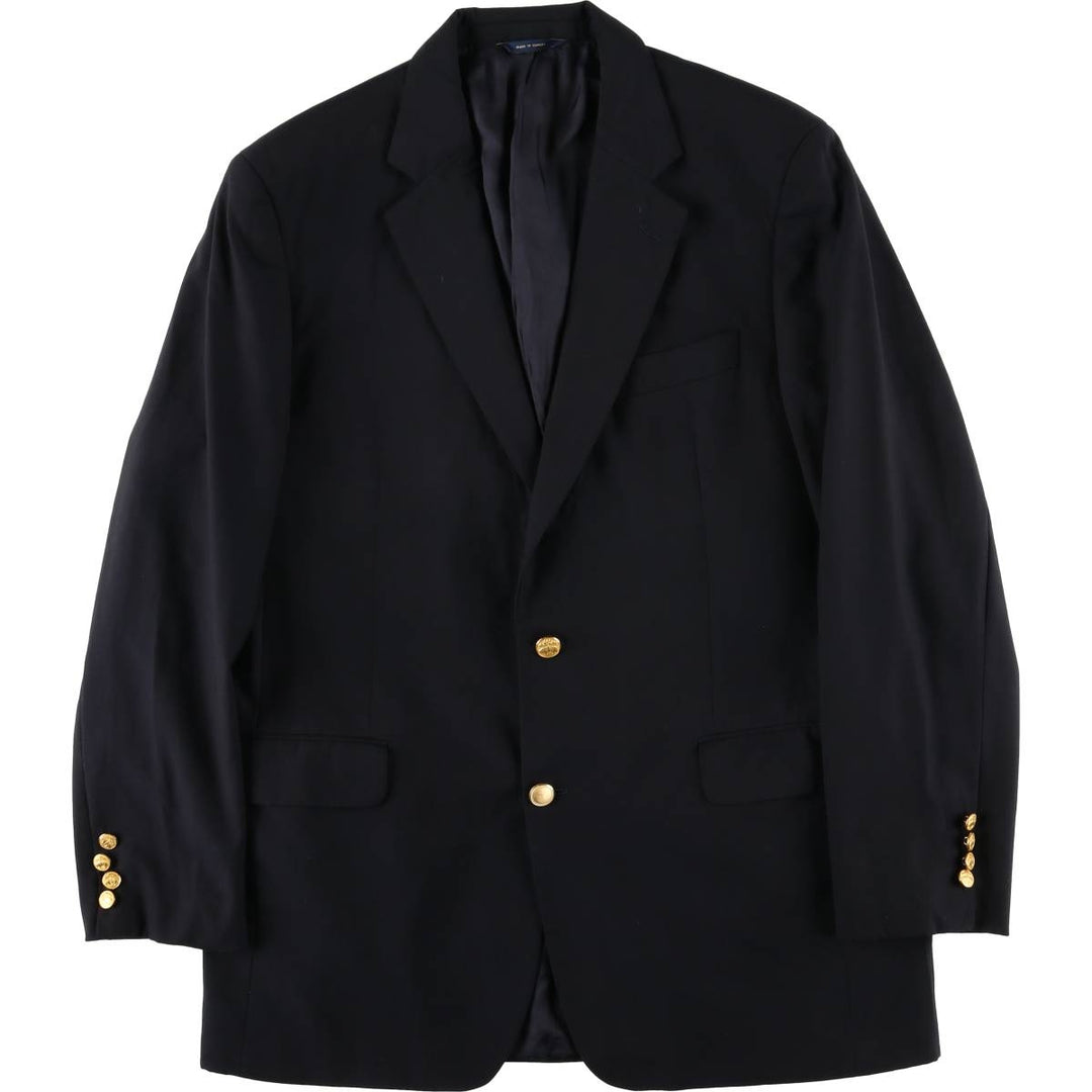 Brooks Brothers navy blazer, tailored jacket, made in Canada, men's size L equivalent. wool navy blue type Vintage Second Hand