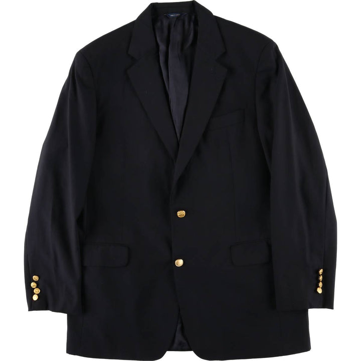 Brooks Brothers navy blazer, tailored jacket, made in Canada, men's size L equivalent. wool navy blue type Vintage Second Hand