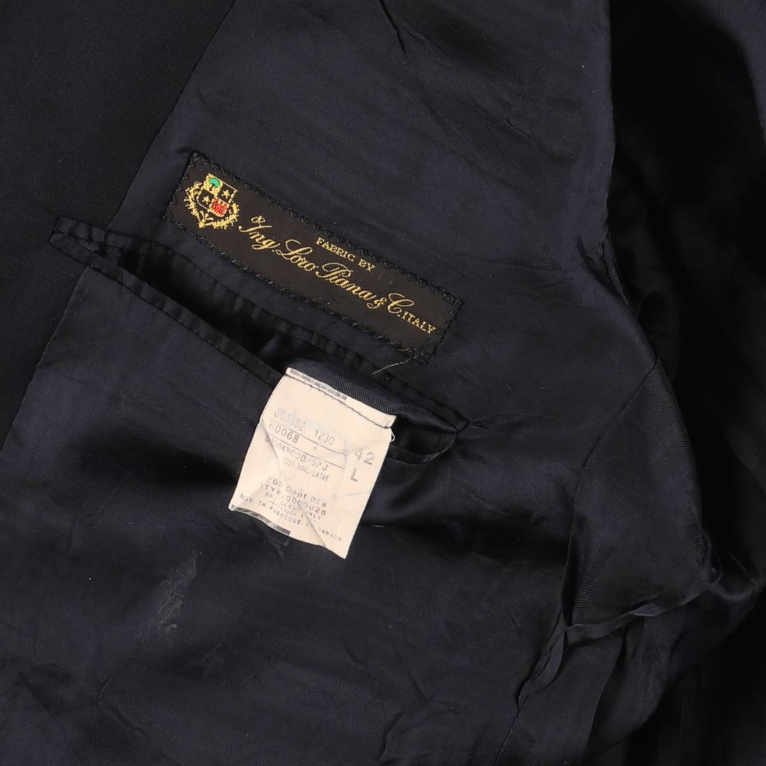Brooks Brothers navy blazer, tailored jacket, made in Canada, men's size L equivalent. wool navy blue type Vintage Second Hand