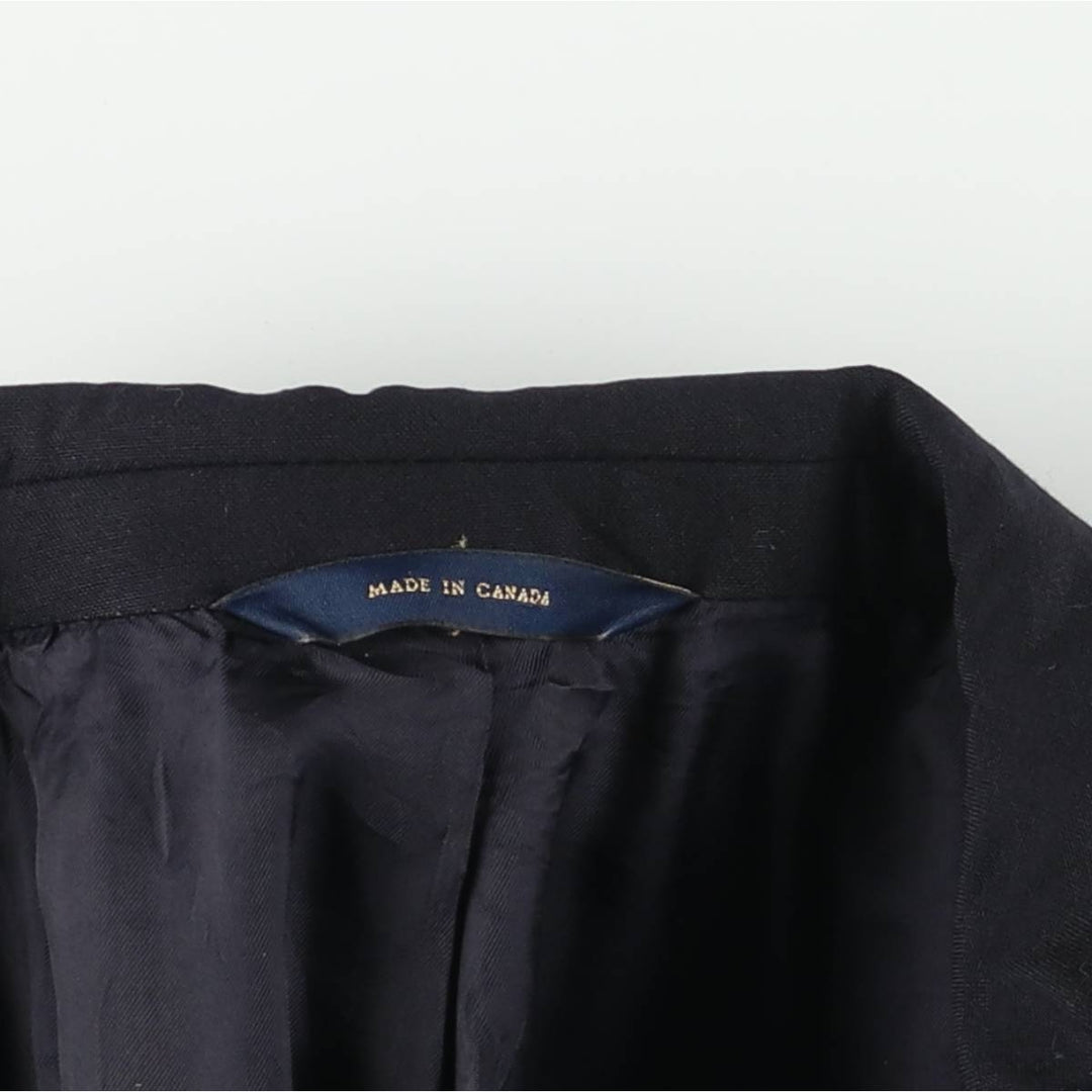 Brooks Brothers navy blazer, tailored jacket, made in Canada, men's size L equivalent. wool navy blue type Vintage Second Hand