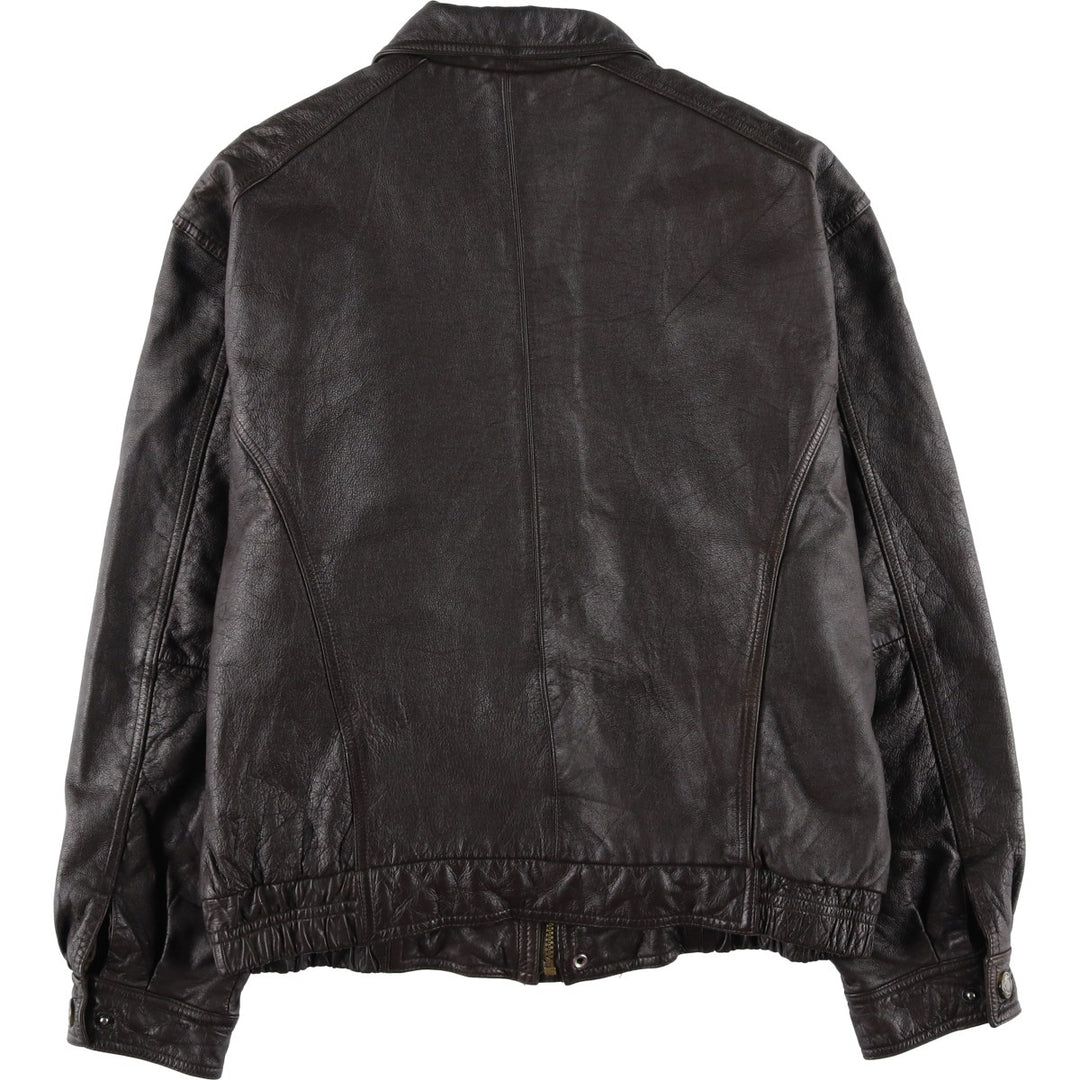 MEMBERS ONLY Padded Leather Jacket, Men's Size L genuine leather brown type Vintage Second Hand