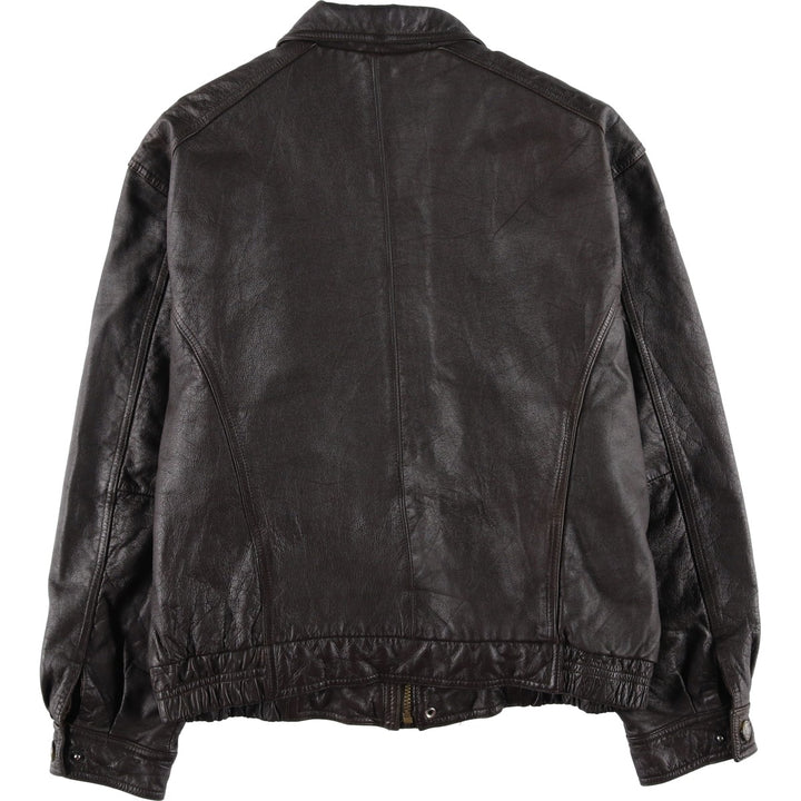 MEMBERS ONLY Padded Leather Jacket, Men's Size L genuine leather brown type Vintage Second Hand