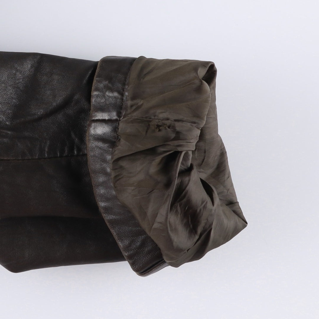 90'S Perry Ellis PORTFOLIO padded leather jacket, men's size XL, vintage genuine leather brown type Vintage Second Hand