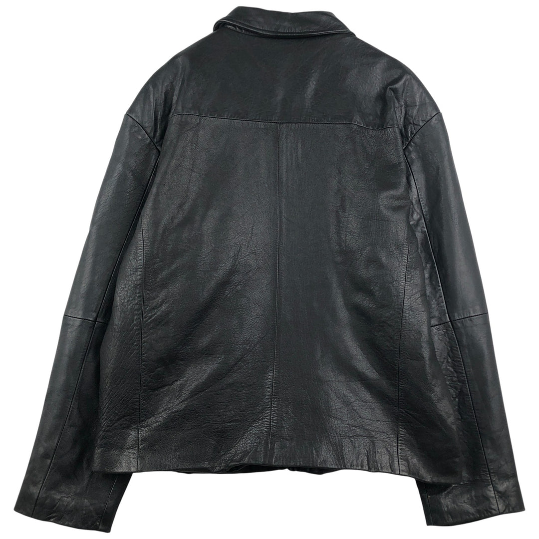 Boston Harbor Swing Top Padded Leather Blouson, Men's Size L genuine leather black type Vintage Second Hand