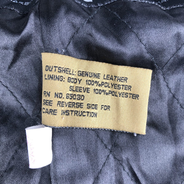 Boston Harbor Swing Top Padded Leather Blouson, Men's Size L genuine leather black type Vintage Second Hand