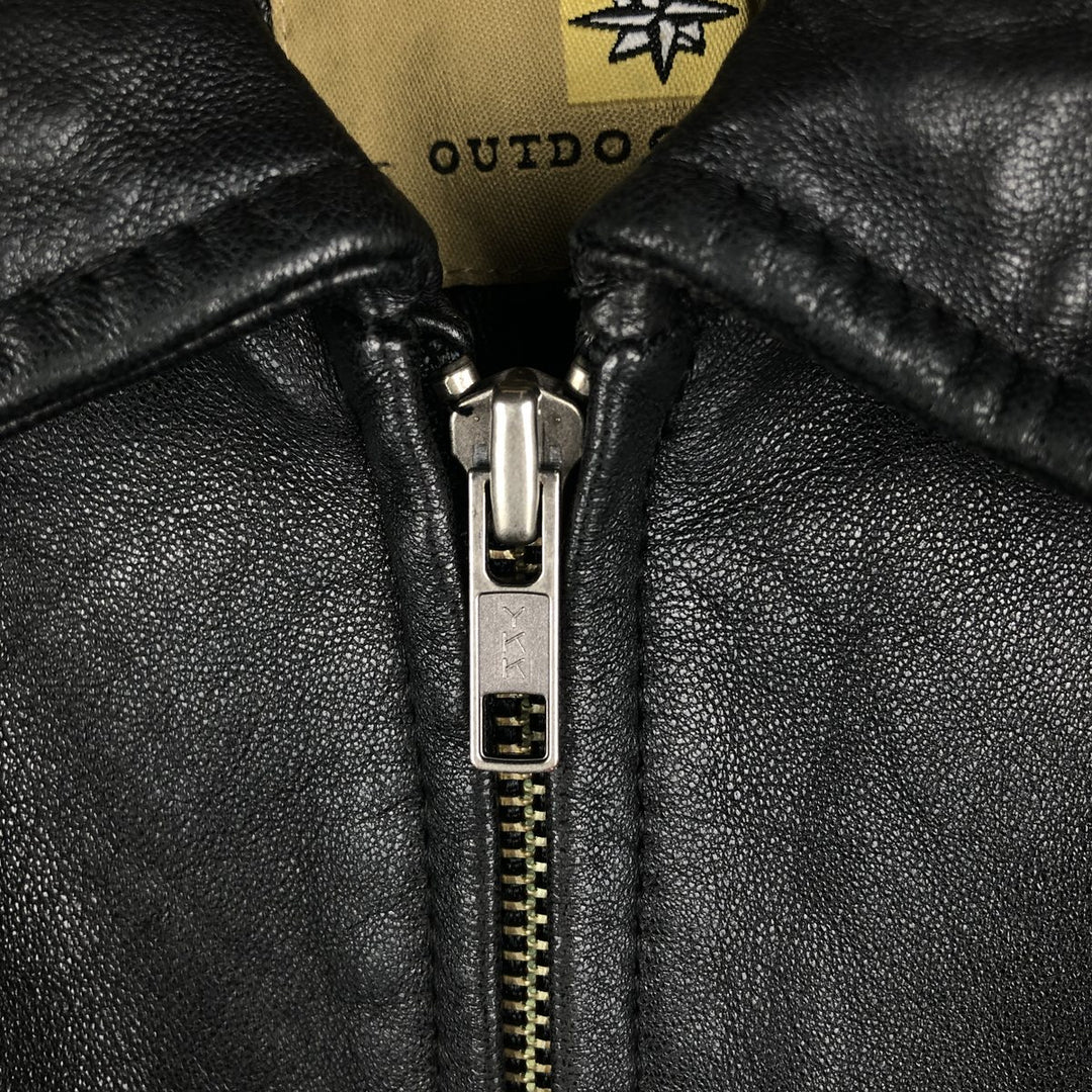Boston Harbor Swing Top Padded Leather Blouson, Men's Size L genuine leather black type Vintage Second Hand