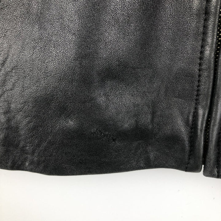 Boston Harbor Swing Top Padded Leather Blouson, Men's Size L genuine leather black type Vintage Second Hand