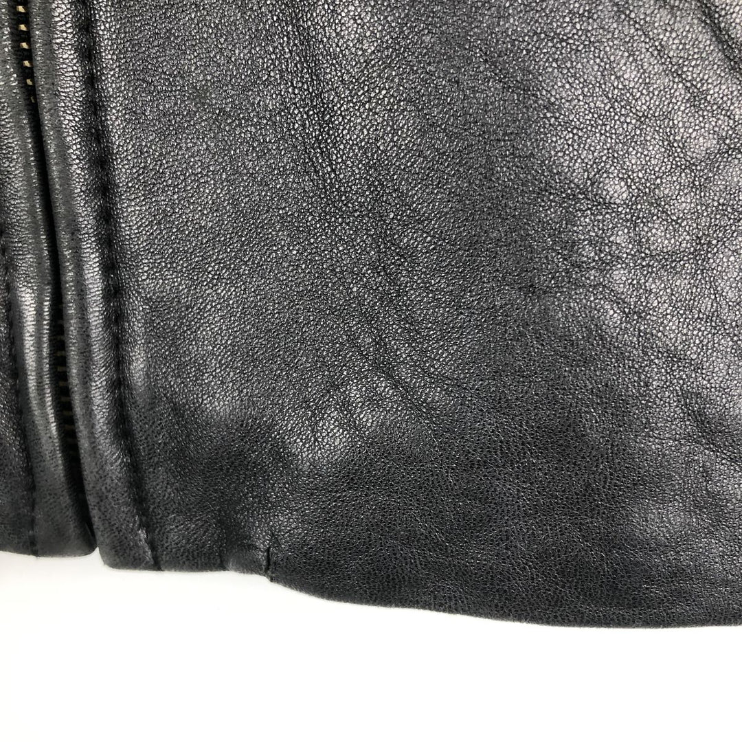 Boston Harbor Swing Top Padded Leather Blouson, Men's Size L genuine leather black type Vintage Second Hand