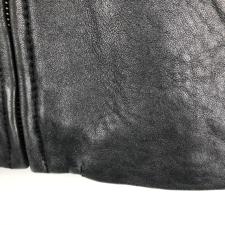 Boston Harbor Swing Top Padded Leather Blouson, Men's Size L genuine leather black type Vintage Second Hand