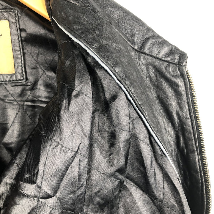 Boston Harbor Swing Top Padded Leather Blouson, Men's Size L genuine leather black type Vintage Second Hand