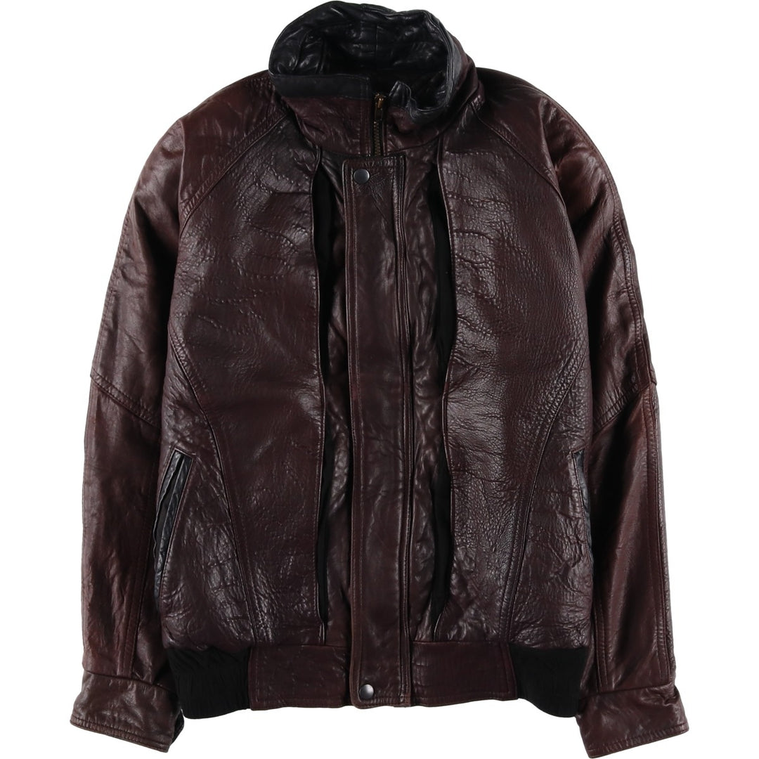 90'S Sharp Fashions Leather Blouson, Made in Canada, Men's Size Medium, Vintage genuine leather brown type Vintage Second Hand