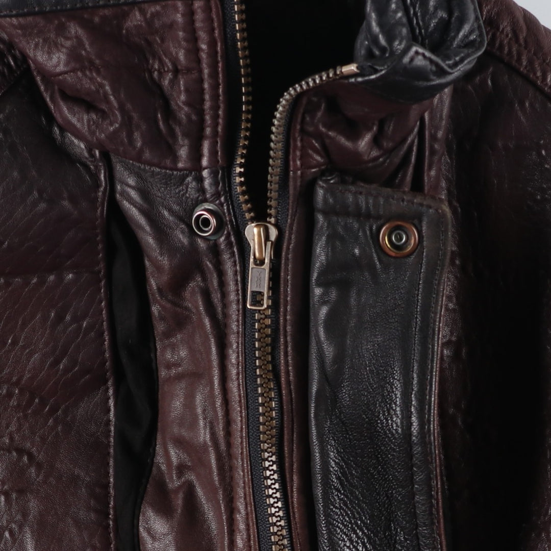 90'S Sharp Fashions Leather Blouson, Made in Canada, Men's Size Medium, Vintage genuine leather brown type Vintage Second Hand