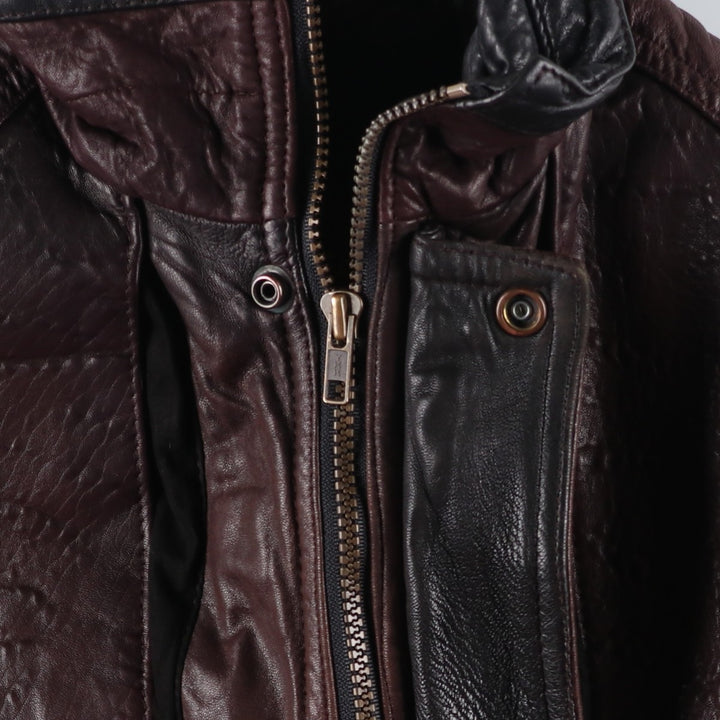 90'S Sharp Fashions Leather Blouson, Made in Canada, Men's Size Medium, Vintage genuine leather brown type Vintage Second Hand