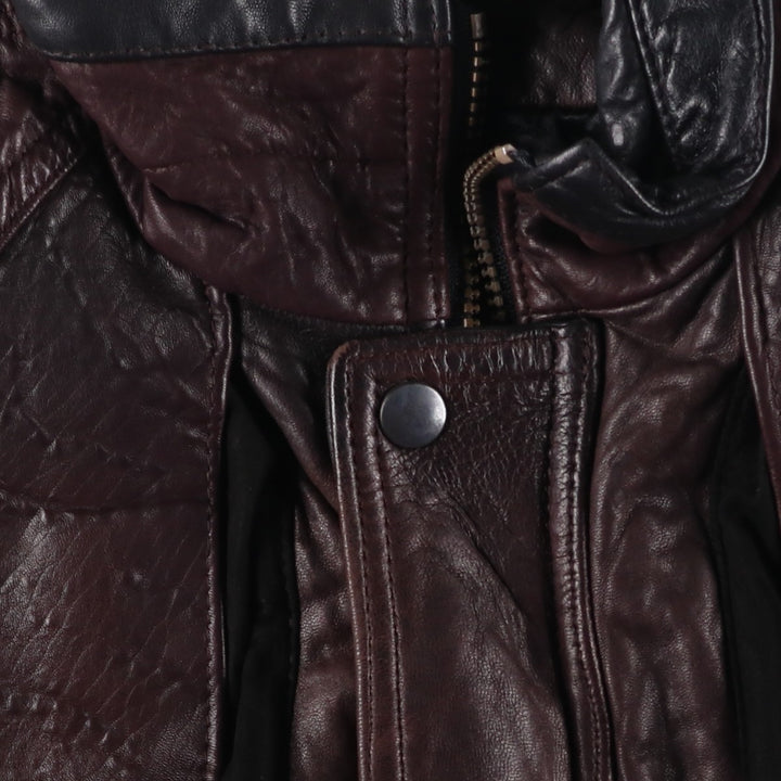 90'S Sharp Fashions Leather Blouson, Made in Canada, Men's Size Medium, Vintage genuine leather brown type Vintage Second Hand