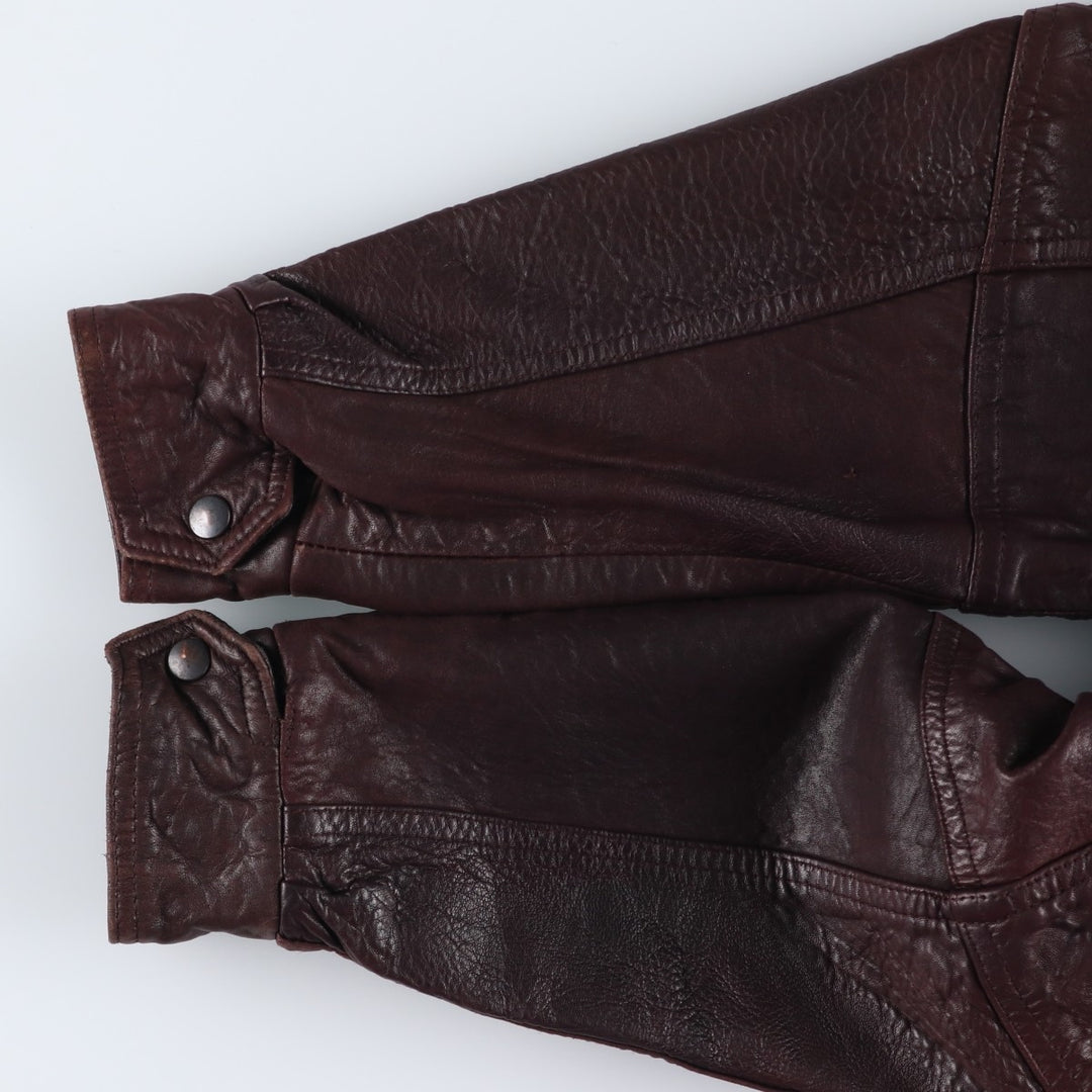 90'S Sharp Fashions Leather Blouson, Made in Canada, Men's Size Medium, Vintage genuine leather brown type Vintage Second Hand