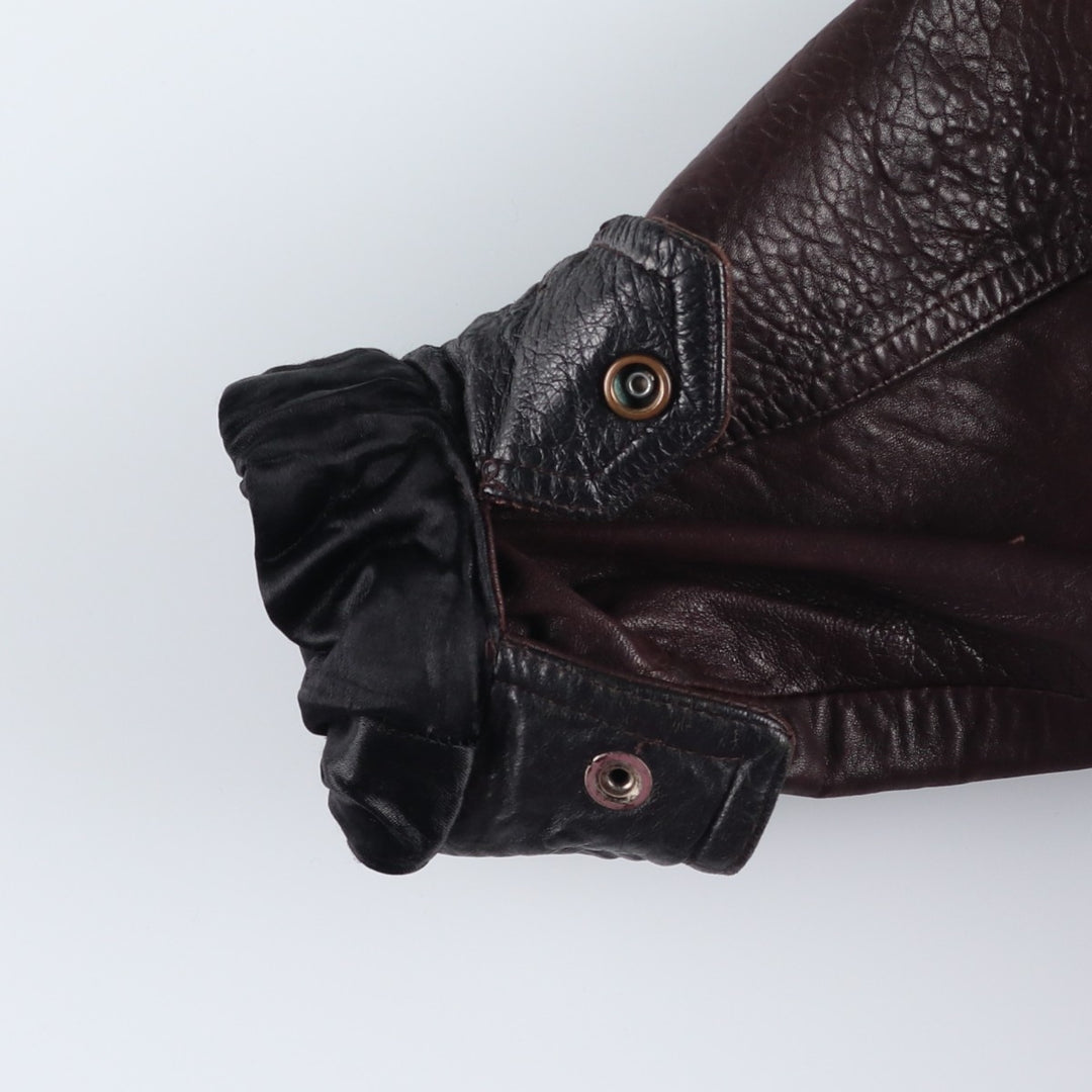 90'S Sharp Fashions Leather Blouson, Made in Canada, Men's Size Medium, Vintage genuine leather brown type Vintage Second Hand