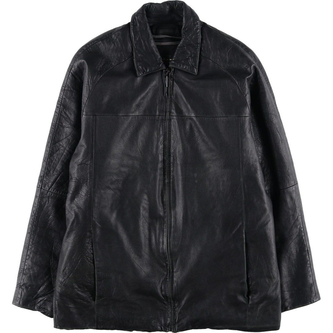 Wilsons Leather Pelle Studio Men's Padded Leather Jacket, Size M genuine leather black type Vintage Second Hand