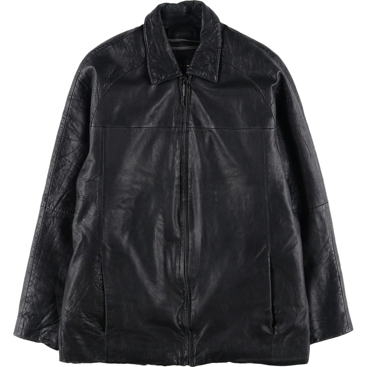 Wilsons Leather Pelle Studio Men's Padded Leather Jacket, Size M genuine leather black type Vintage Second Hand