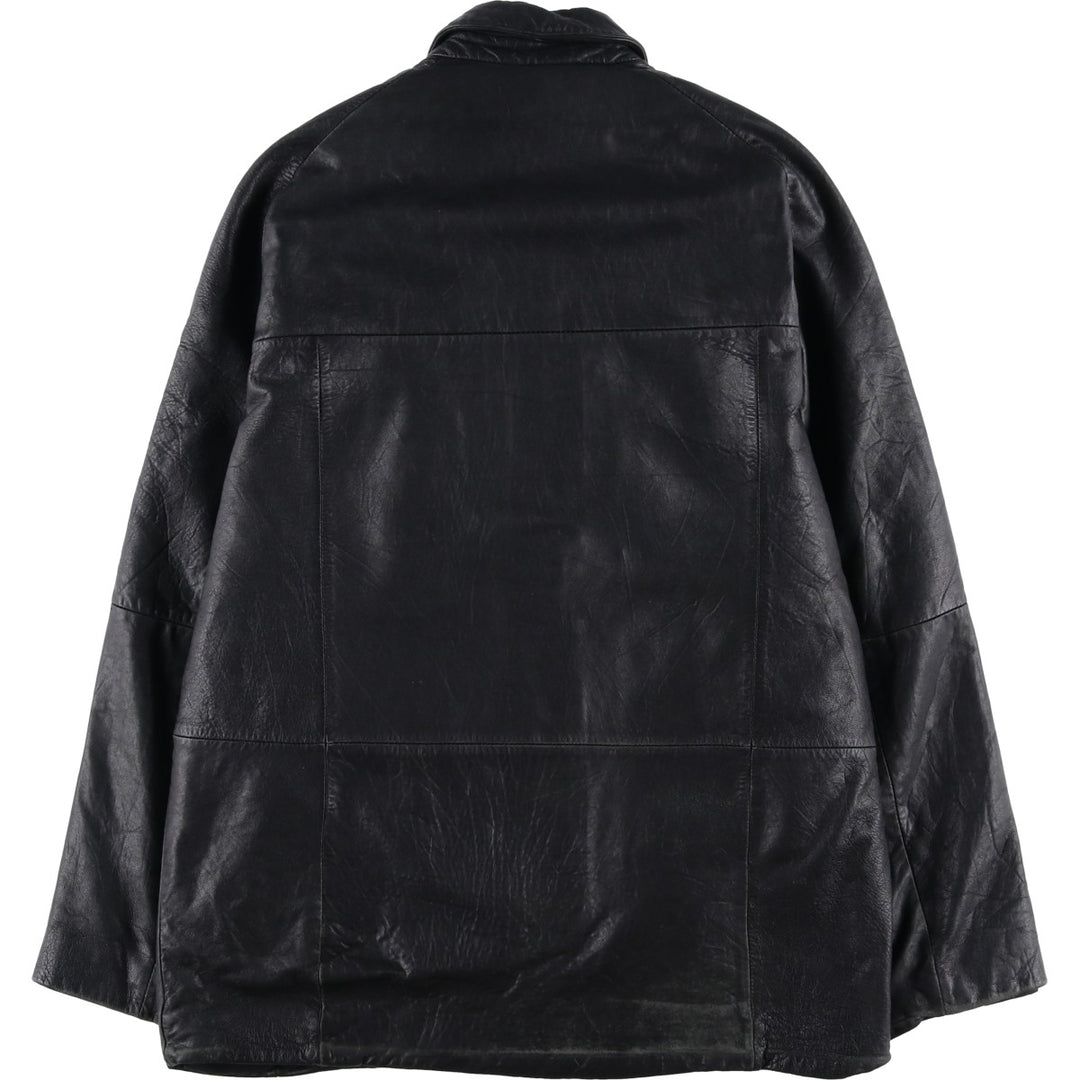 Wilsons Leather Pelle Studio Men's Padded Leather Jacket, Size M genuine leather black type Vintage Second Hand
