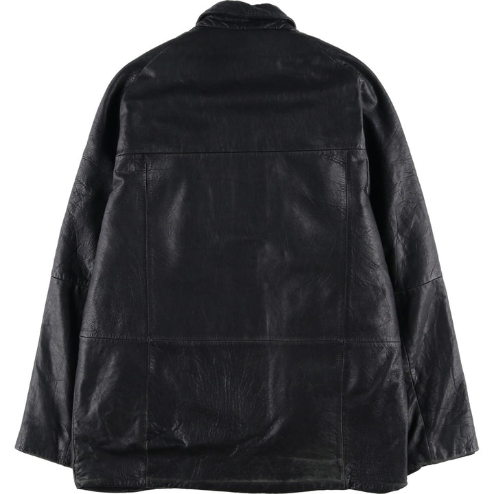 Wilsons Leather Pelle Studio Men's Padded Leather Jacket, Size M genuine leather black type Vintage Second Hand