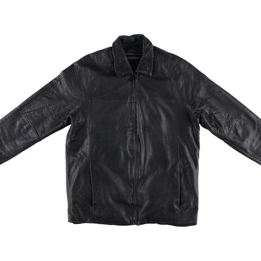 Wilsons Leather Pelle Studio Men's Padded Leather Jacket, Size M genuine leather black type Vintage Second Hand