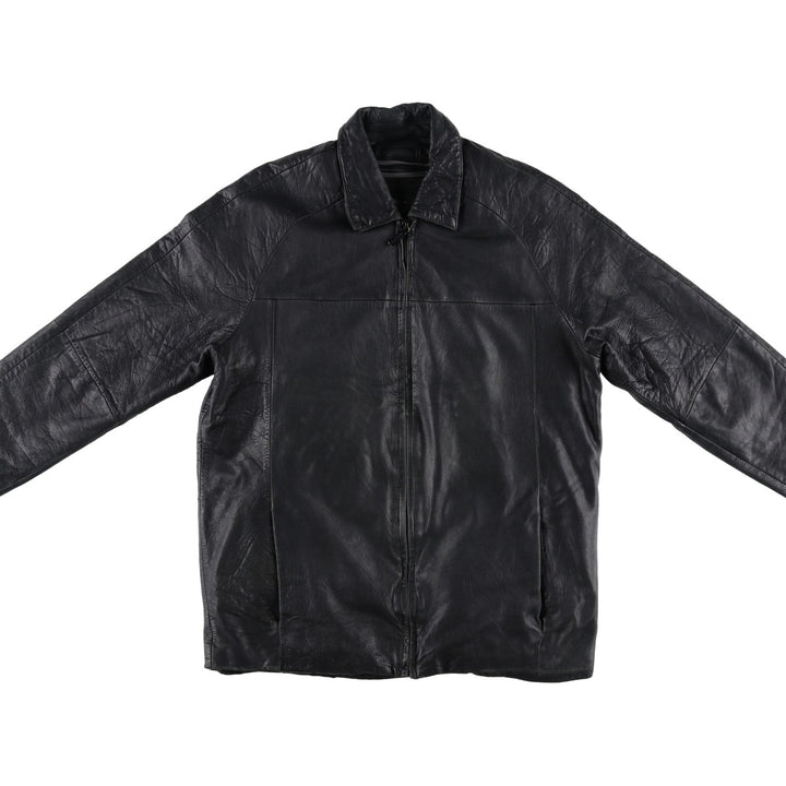 Wilsons Leather Pelle Studio Men's Padded Leather Jacket, Size M genuine leather black type Vintage Second Hand
