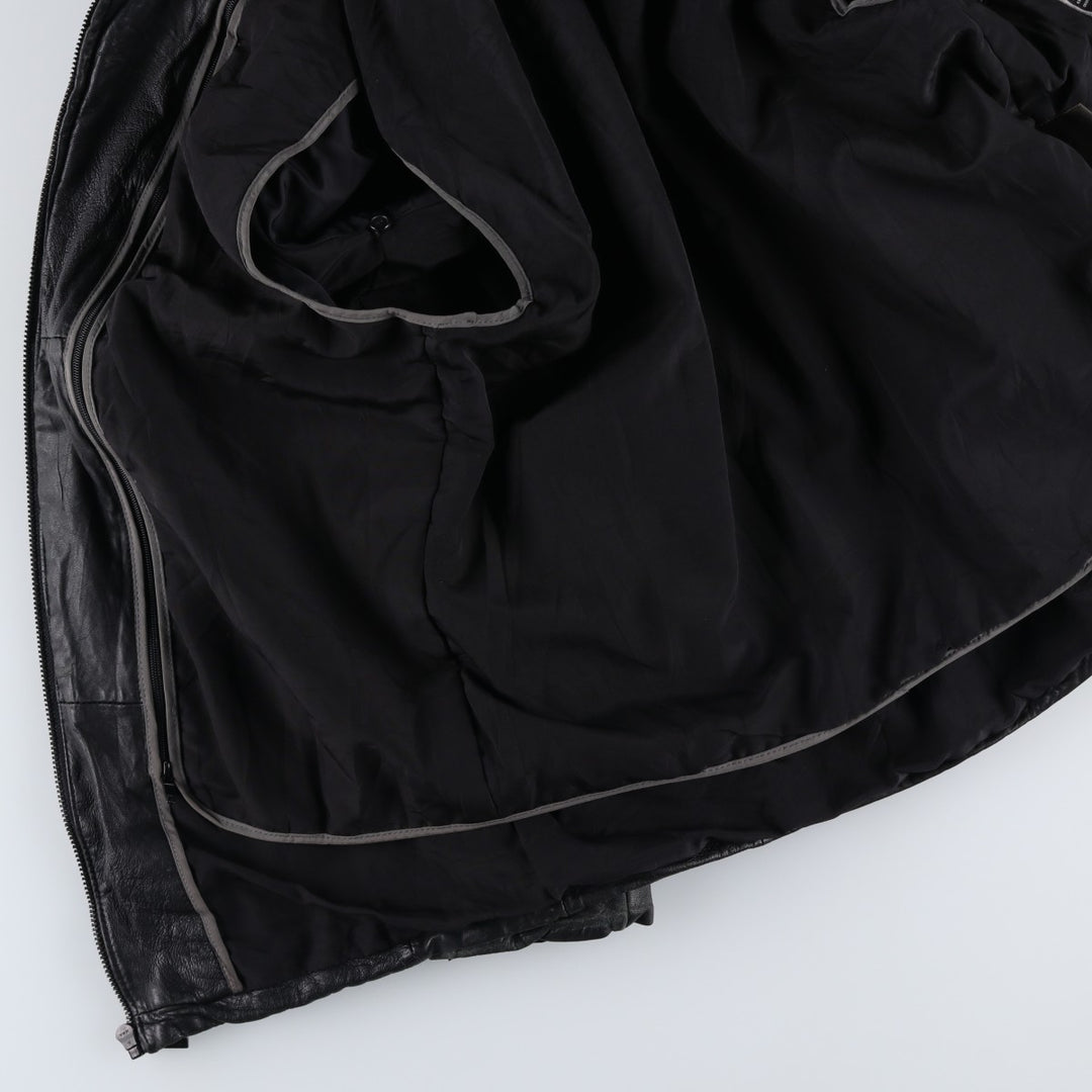 Wilsons Leather Pelle Studio Men's Padded Leather Jacket, Size M genuine leather black type Vintage Second Hand
