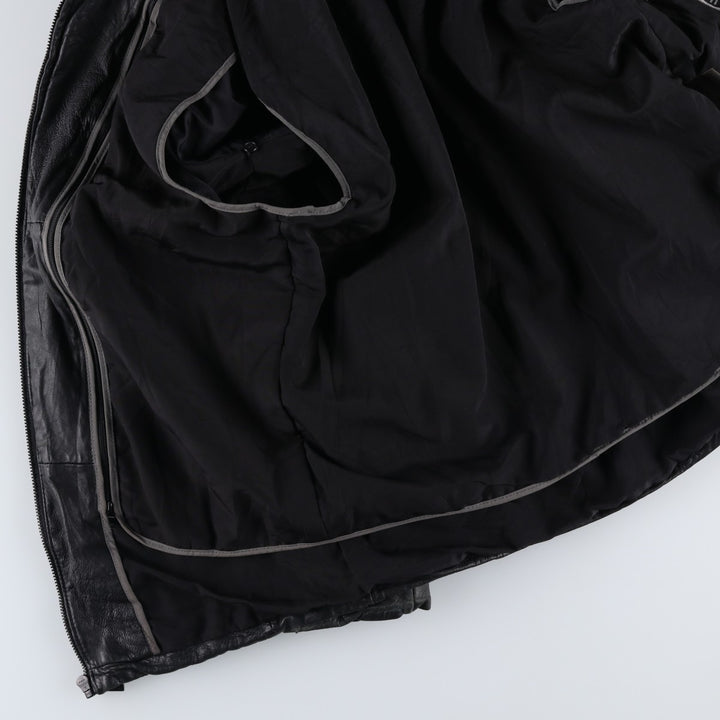 Wilsons Leather Pelle Studio Men's Padded Leather Jacket, Size M genuine leather black type Vintage Second Hand