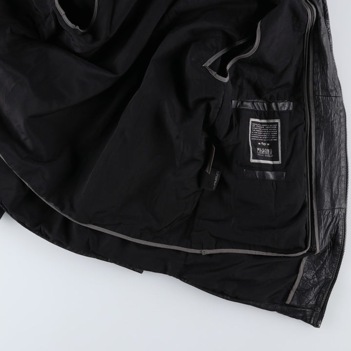 Wilsons Leather Pelle Studio Men's Padded Leather Jacket, Size M genuine leather black type Vintage Second Hand
