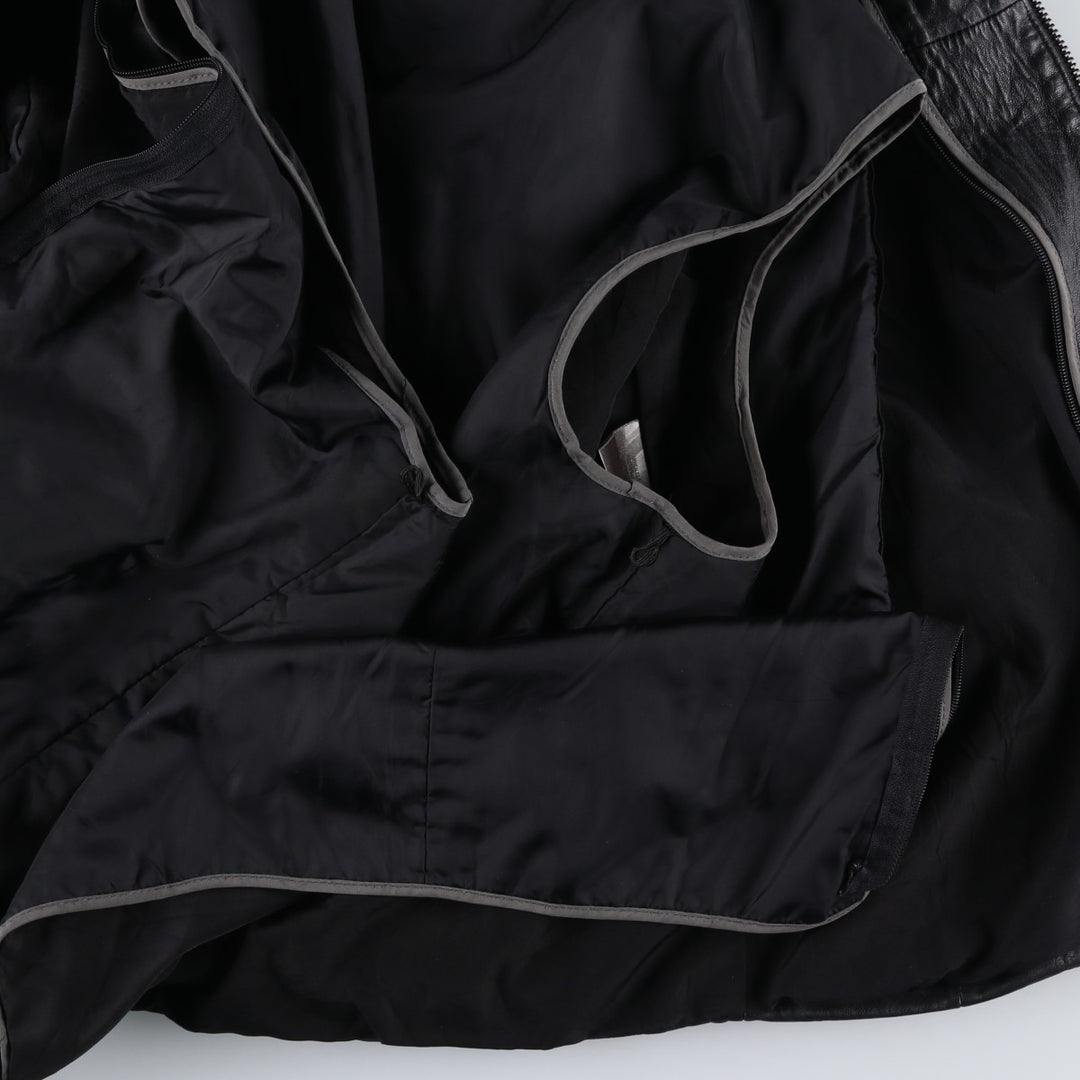 Wilsons Leather Pelle Studio Men's Padded Leather Jacket, Size M genuine leather black type Vintage Second Hand