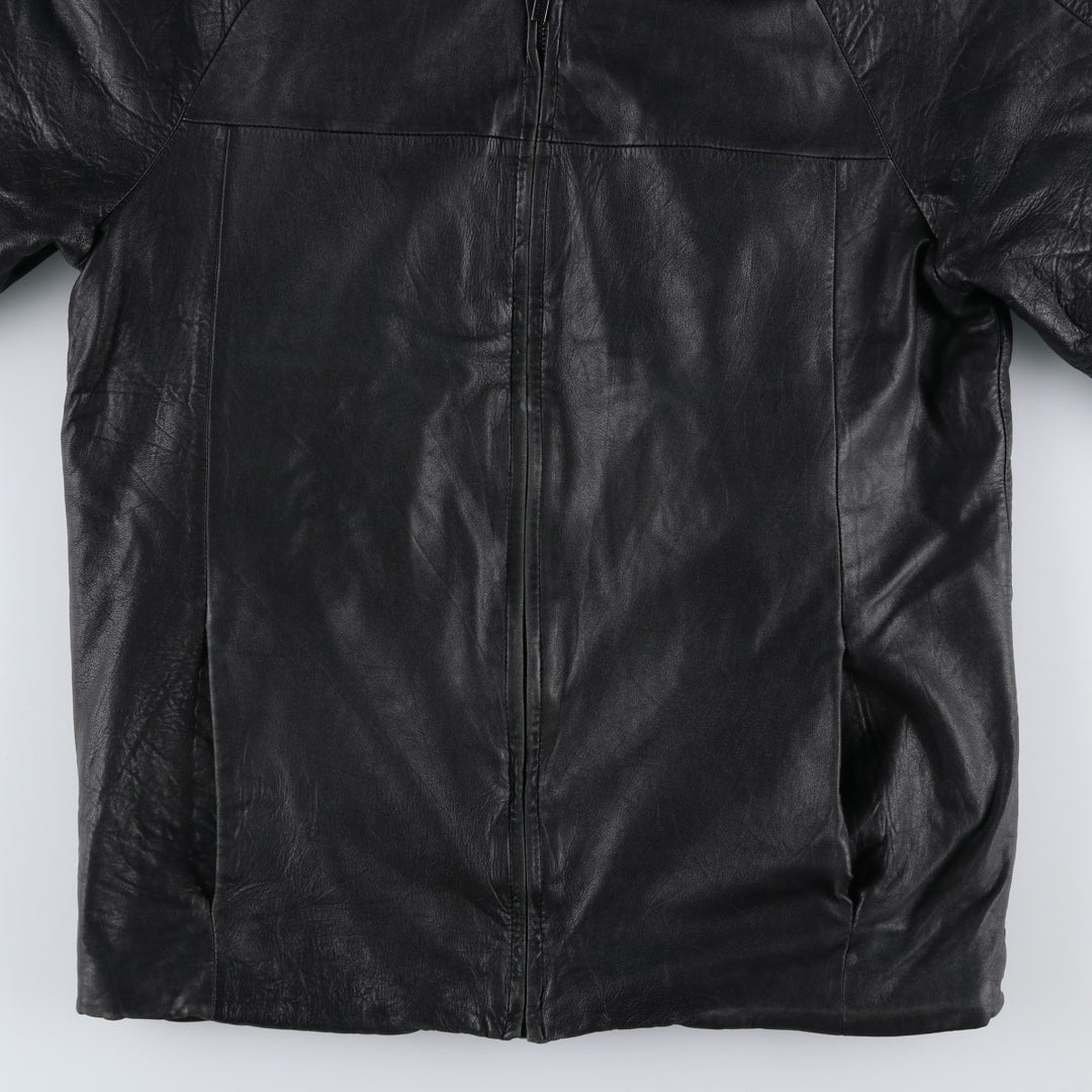 Wilsons Leather Pelle Studio Men's Padded Leather Jacket, Size M genuine leather black type Vintage Second Hand