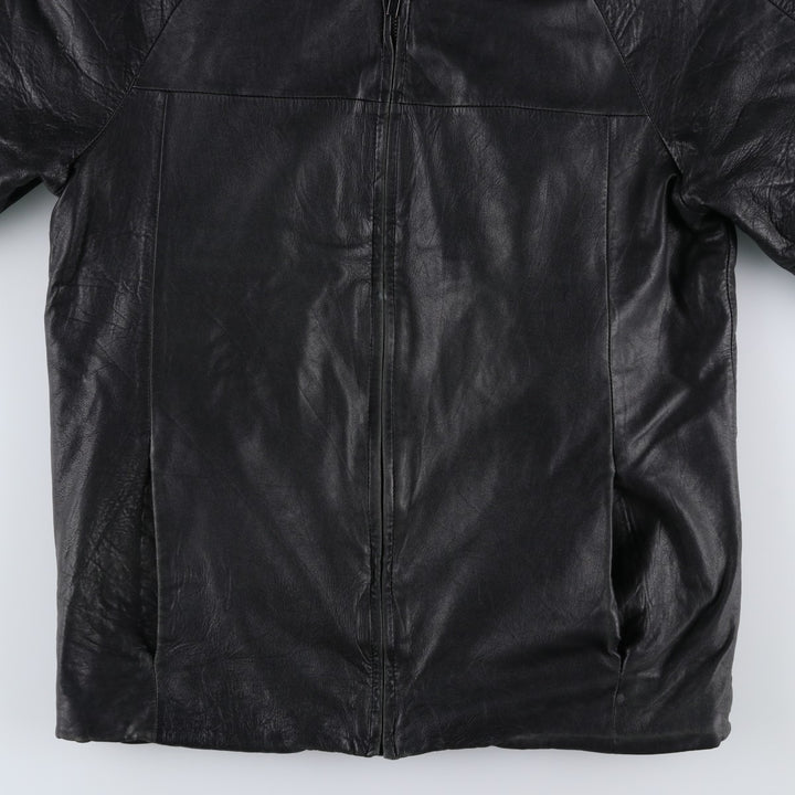Wilsons Leather Pelle Studio Men's Padded Leather Jacket, Size M genuine leather black type Vintage Second Hand