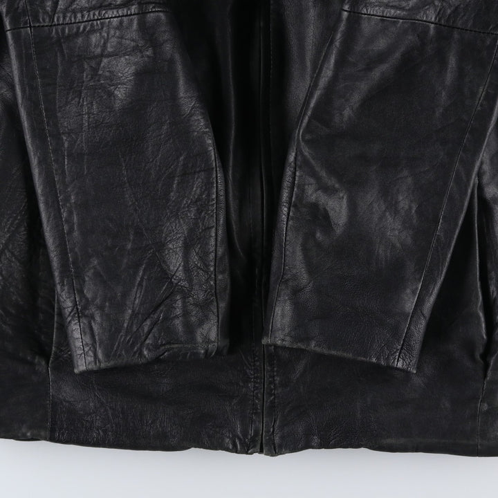 Wilsons Leather Pelle Studio Men's Padded Leather Jacket, Size M genuine leather black type Vintage Second Hand