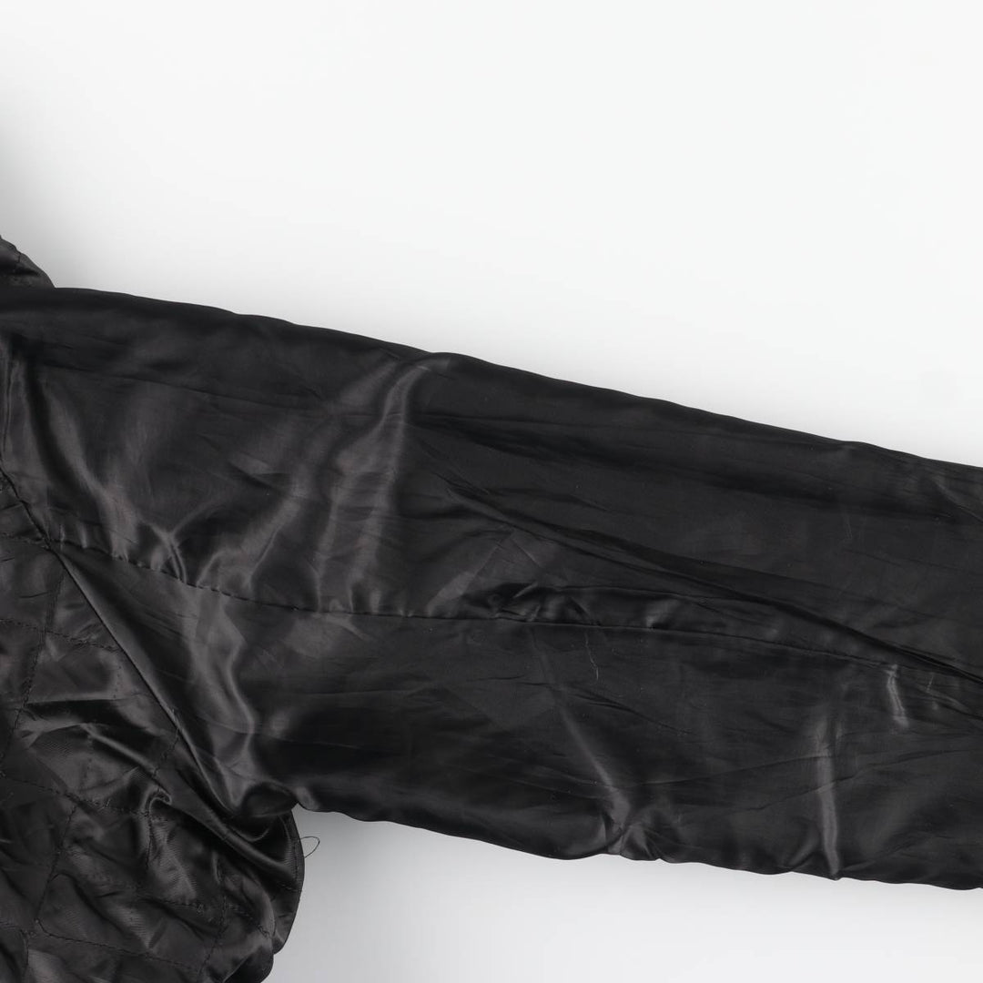 MACHIAVELLI Padded Stand Collar Leather Jacket, Men's Size L unclear black type Vintage Second Hand